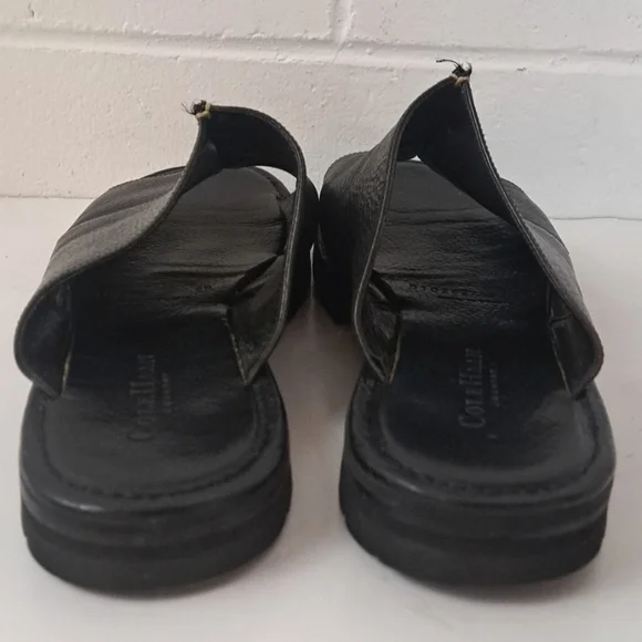 Cole Haan leather lug sole slip-on open toe slides sandals size 8 - Picture 3 of 12